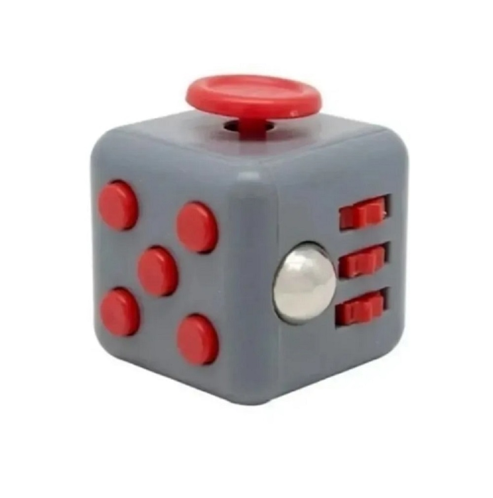 Foto 2 pulgar | Juguete Anti Estrés - Fidget Cube Gris Rojo