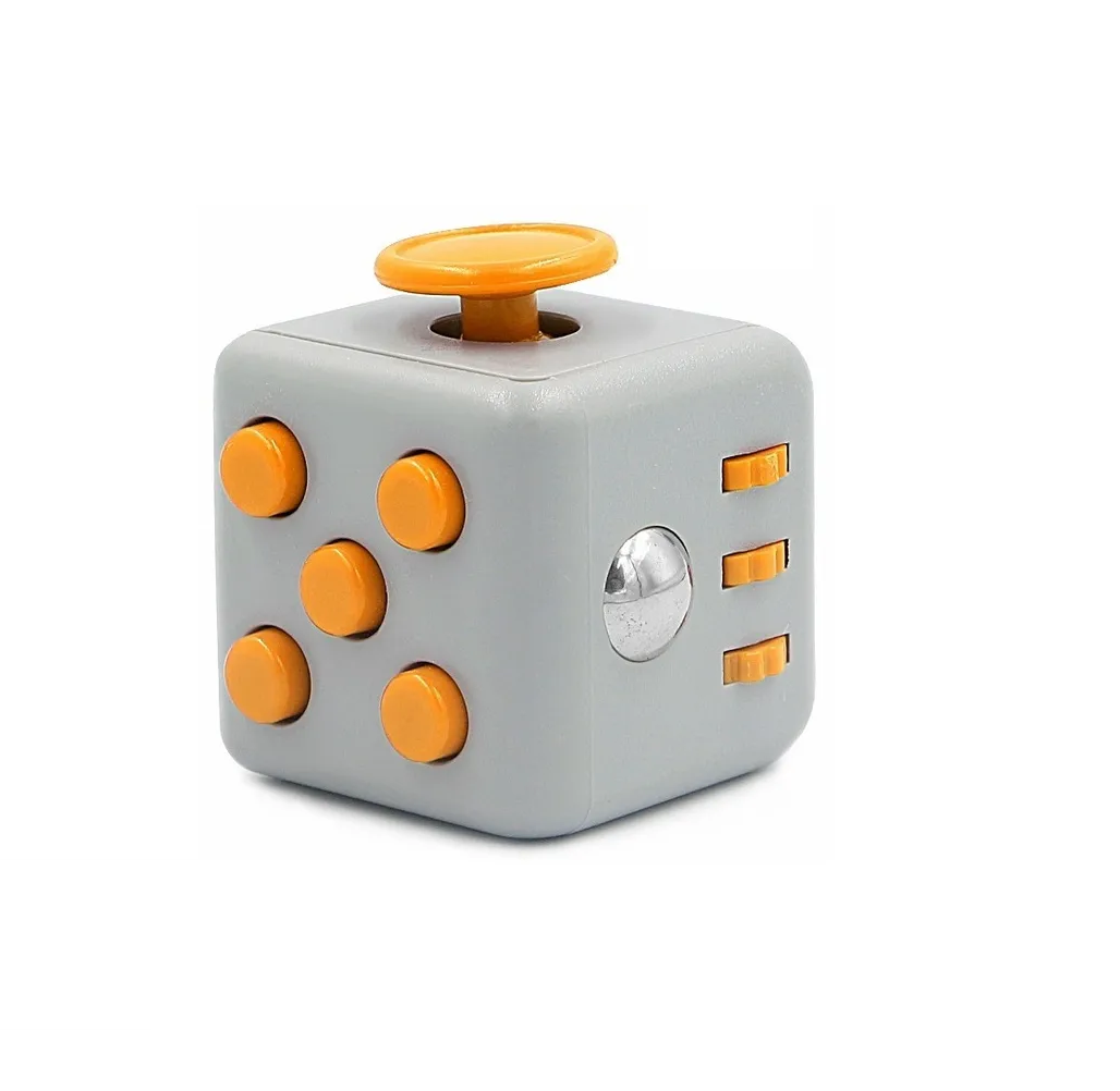 Foto 2 pulgar | Juguete Anti Estrés Fidget Cube Gris Amarillo