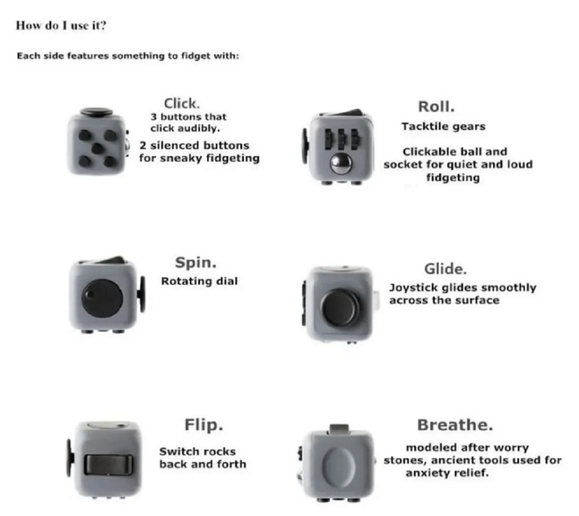 Foto 2 | Juguete Anti Estrés Fidget Cube Gris Amarillo