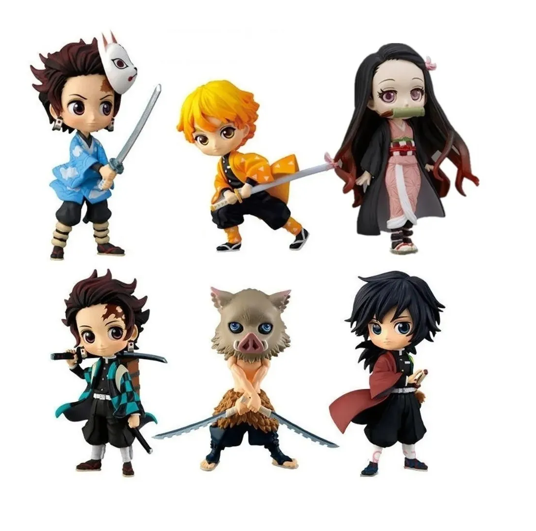 Seis Piezas Anime Demon Slayer Colección Malubero Multicolor