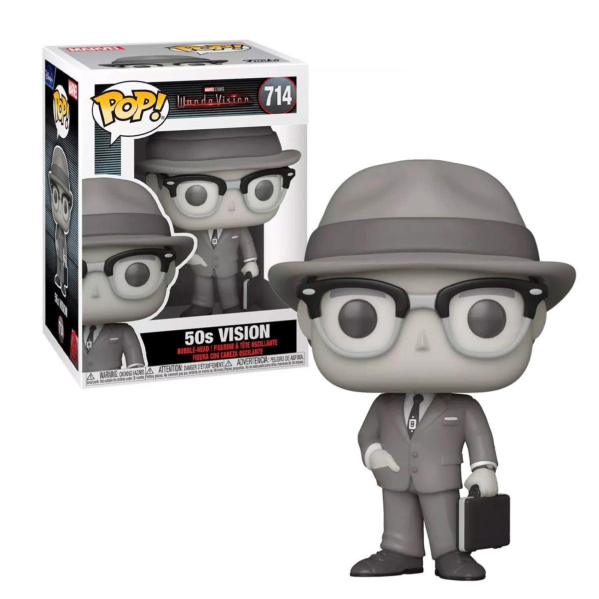 Funko Pop Marvel  Wandavision Visión 50s color Blanco y Negro 714