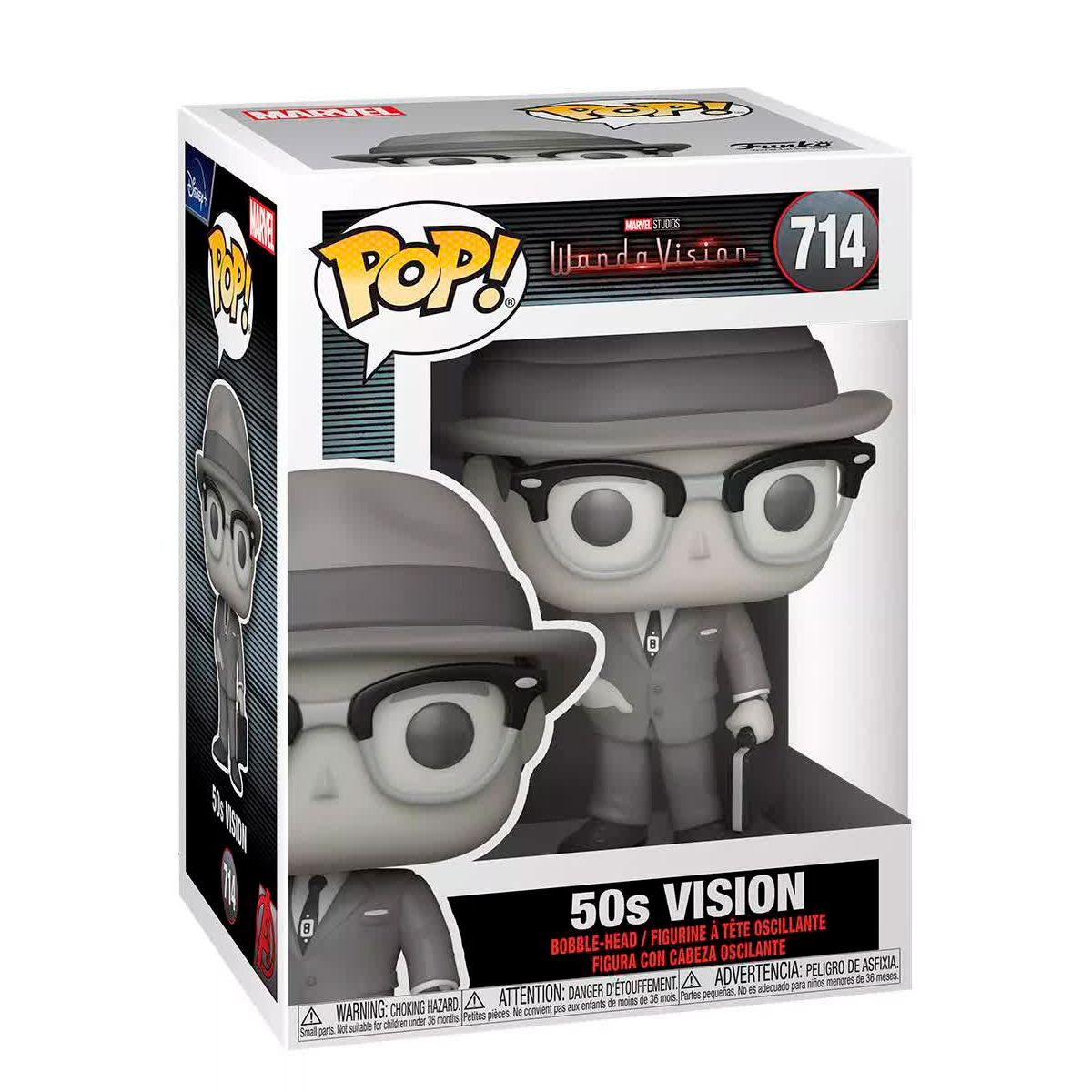 Foto 3 | Funko Pop Marvel  Wandavision Visión 50s color Blanco y Negro 714