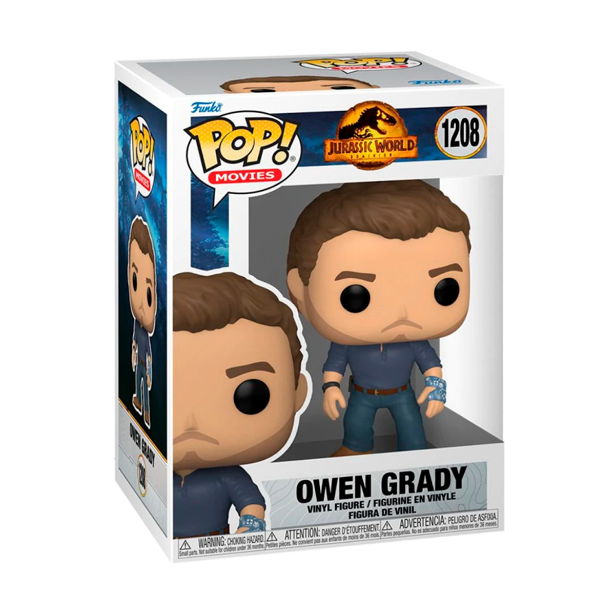 Foto 4 pulgar | Figura Funko Pop Owen Grady 1208 Jurassic World Dominion Original