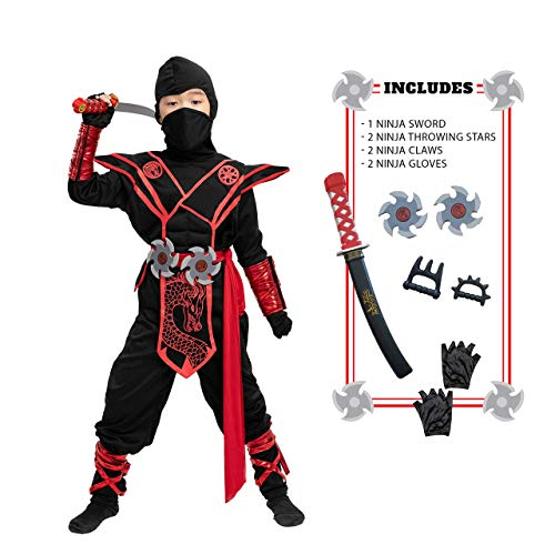 Foto 2 pulgar | Venta Internacional-  Conjunto De Disfraz De Ninja Dragón Rojo Para Niños, Fiesta De Halloween