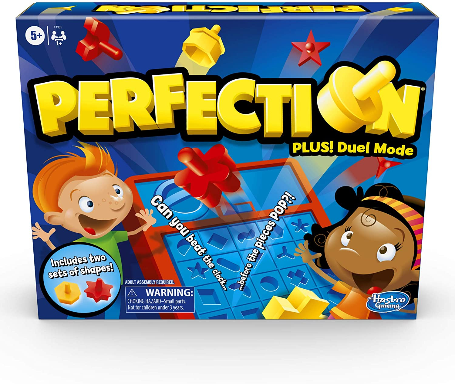 Foto 2 pulgar | Venta Internacional-  Hasbro Gaming Perfection Game Plus 2 Jugadores Modo Duel Popping Formas Y Piezas A Partir De 5 A