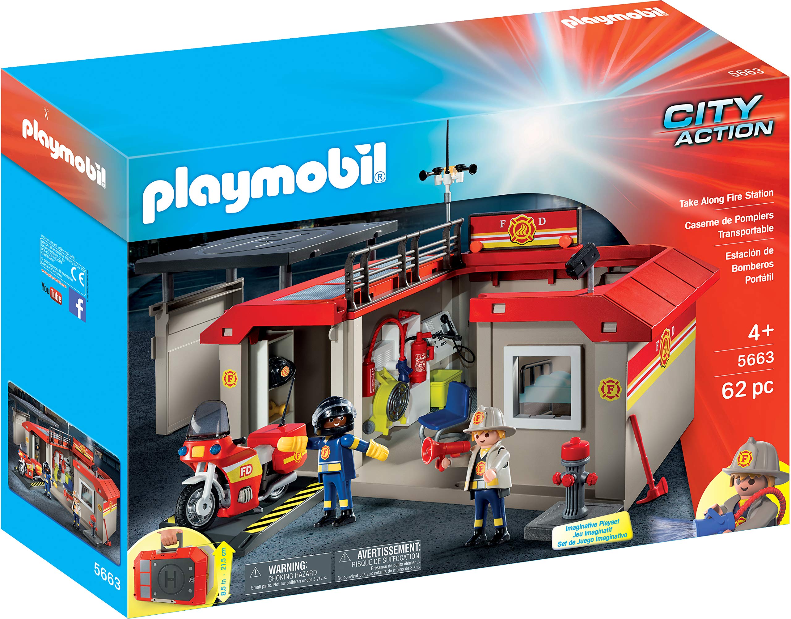 Foto 2 pulgar | Estación de Bomberos Portátil Playmobil- Venta Internacional