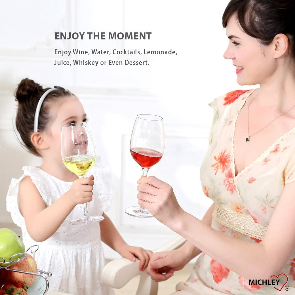 Foto 1 | Venta Internacional-  Michley Copas De Vino Tinto Irrompibles, Plástico Tritan Copas De Vino Irrompibles, 354 Ml, J