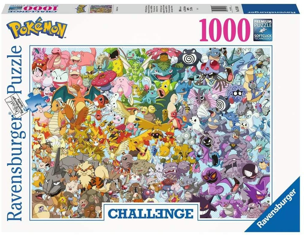 Venta Internacional-  Ravensburger Puzzle 1000 Piezas, Pokémon Challenge, Colección Challenge, Jigsaw Puzzle