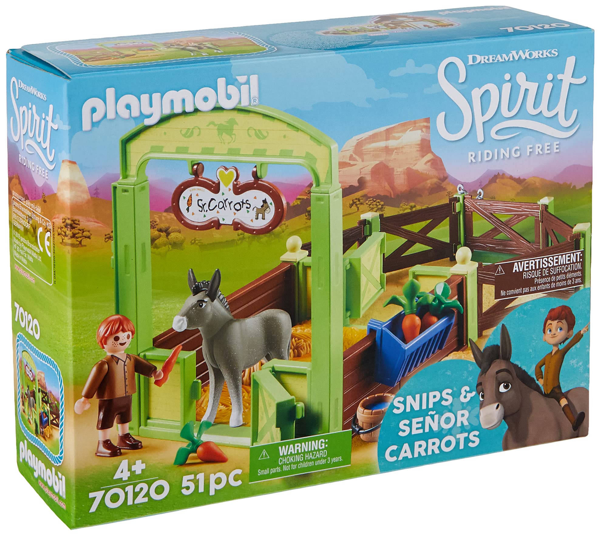 Foto 2 pulgar | Playmobil Spirit Riding Free Snips & Señor Carrots con Corral de Caballos - Venta Internacional