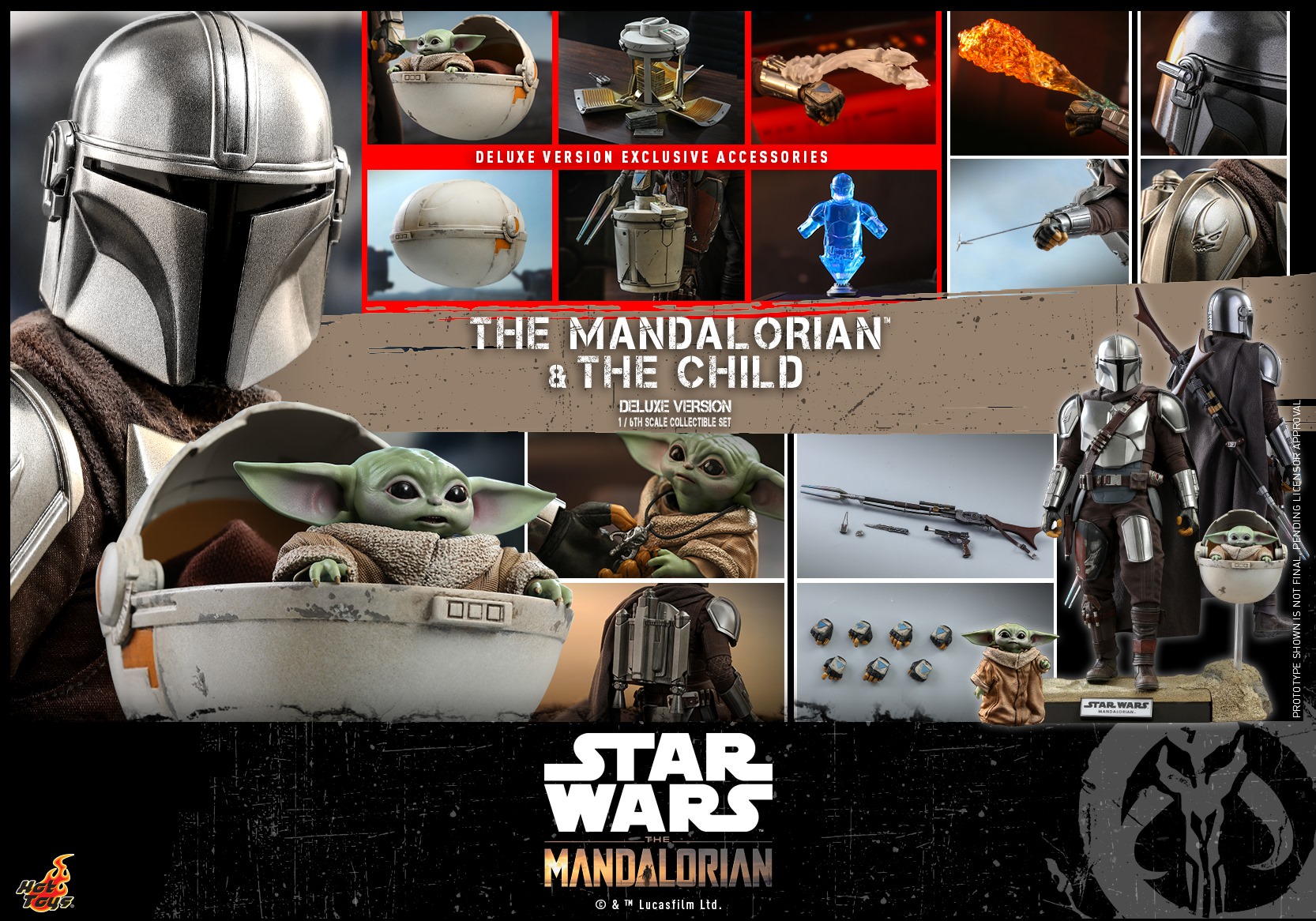 Foto 3 pulgar | The Mandalorian And The Child Deluxe 1/6 Hot Toys Star Wars