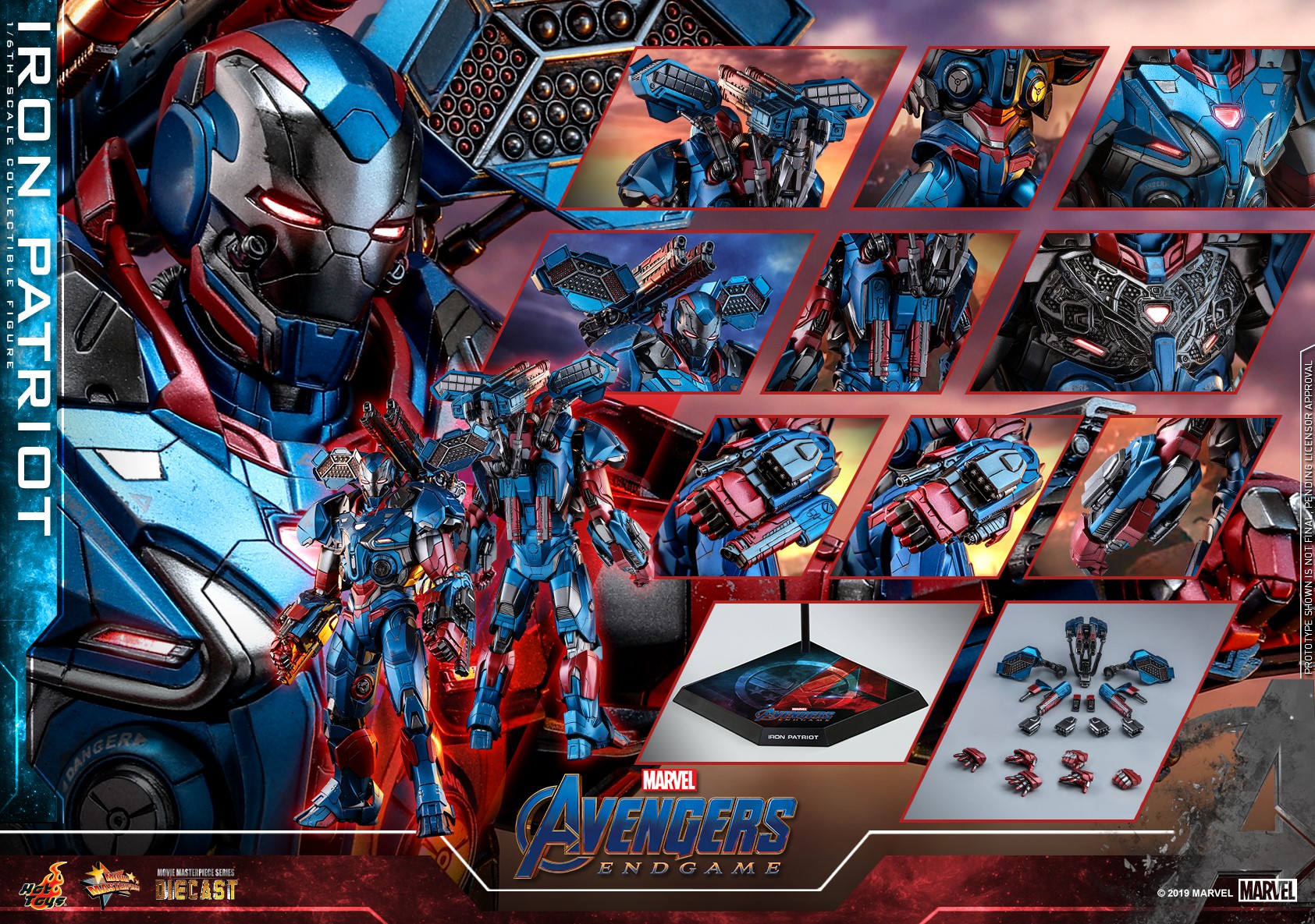 Foto 3 pulgar | Iron Patriot 1/6 Hot Toys Endgame