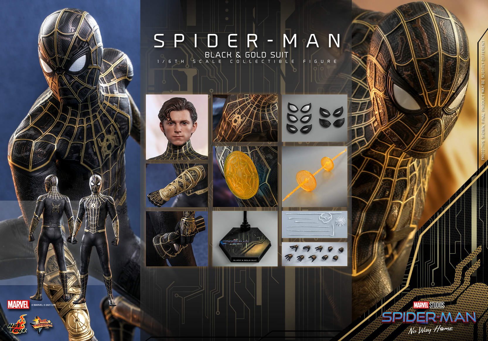 Foto 3 pulgar | Spider-Man Black And Gold Suit 1/6 Hot Toys No Way Home