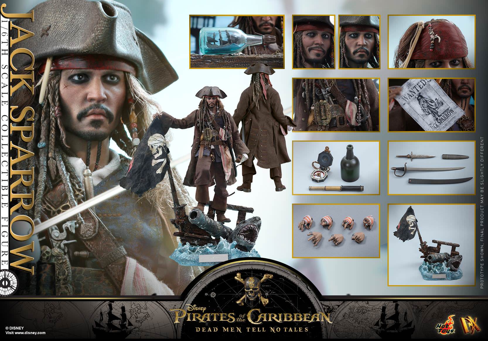 Foto 3 pulgar | Jack Sparrow 1/6 Hot Toys Pirates Of The Caribbean