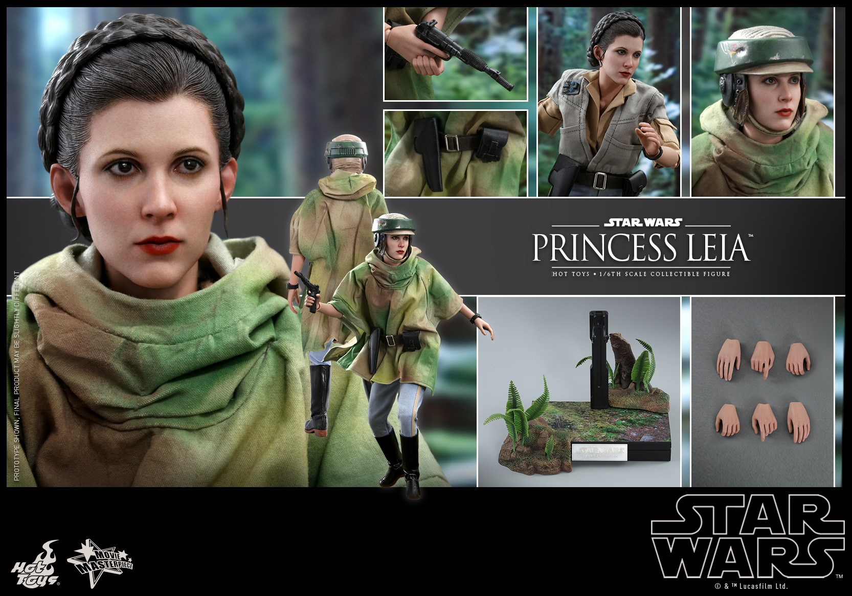 Foto 3 pulgar | Princess Leia Endor 1/6 Hot Toys Star Wars The Return of the Jedi