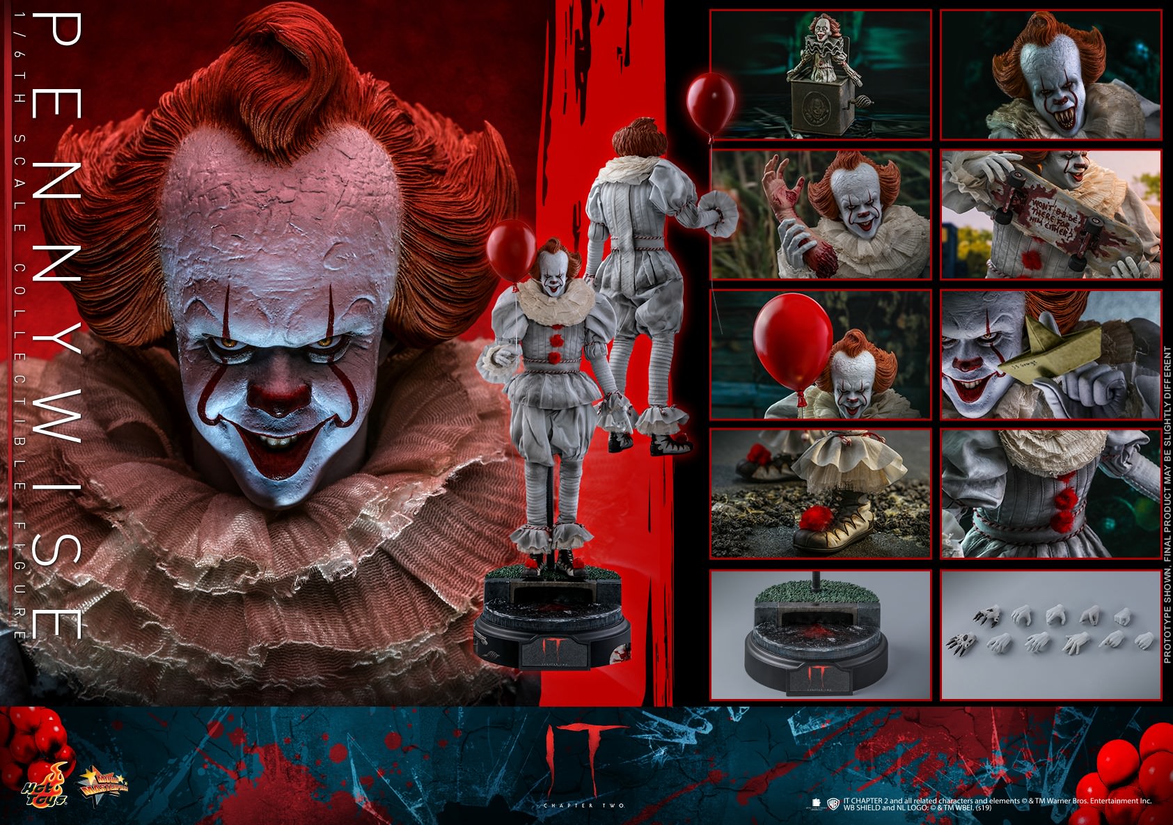 Foto 3 pulgar | Pennywise 1/6 Hot Toys IT 2