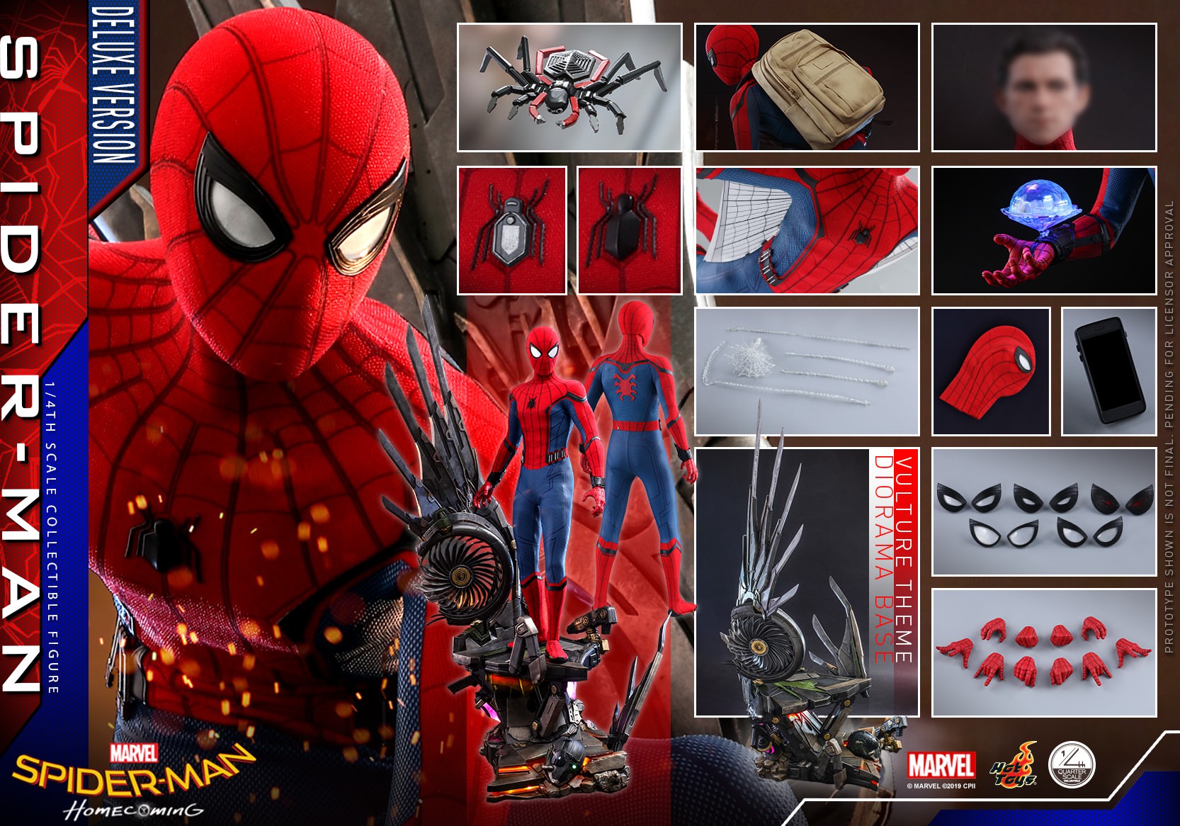 Foto 3 pulgar | Spider-Man Deluxe S.E 1/4 Hot Toys Homecoming