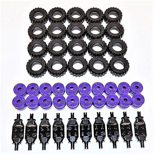 Foto 2 pulgar | Venta Internacional - Piezas Y Piezas Lego: Paquete De Llanta Morado Oscuro, Llanta Negra Y Soporte De Rueda Negra
