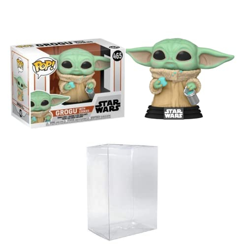 Venta Internacional - ¡funko Pop! Mandalorian - El Niño, Grogu Con Galleta Enriqueada Con Protector Pop Ecotek