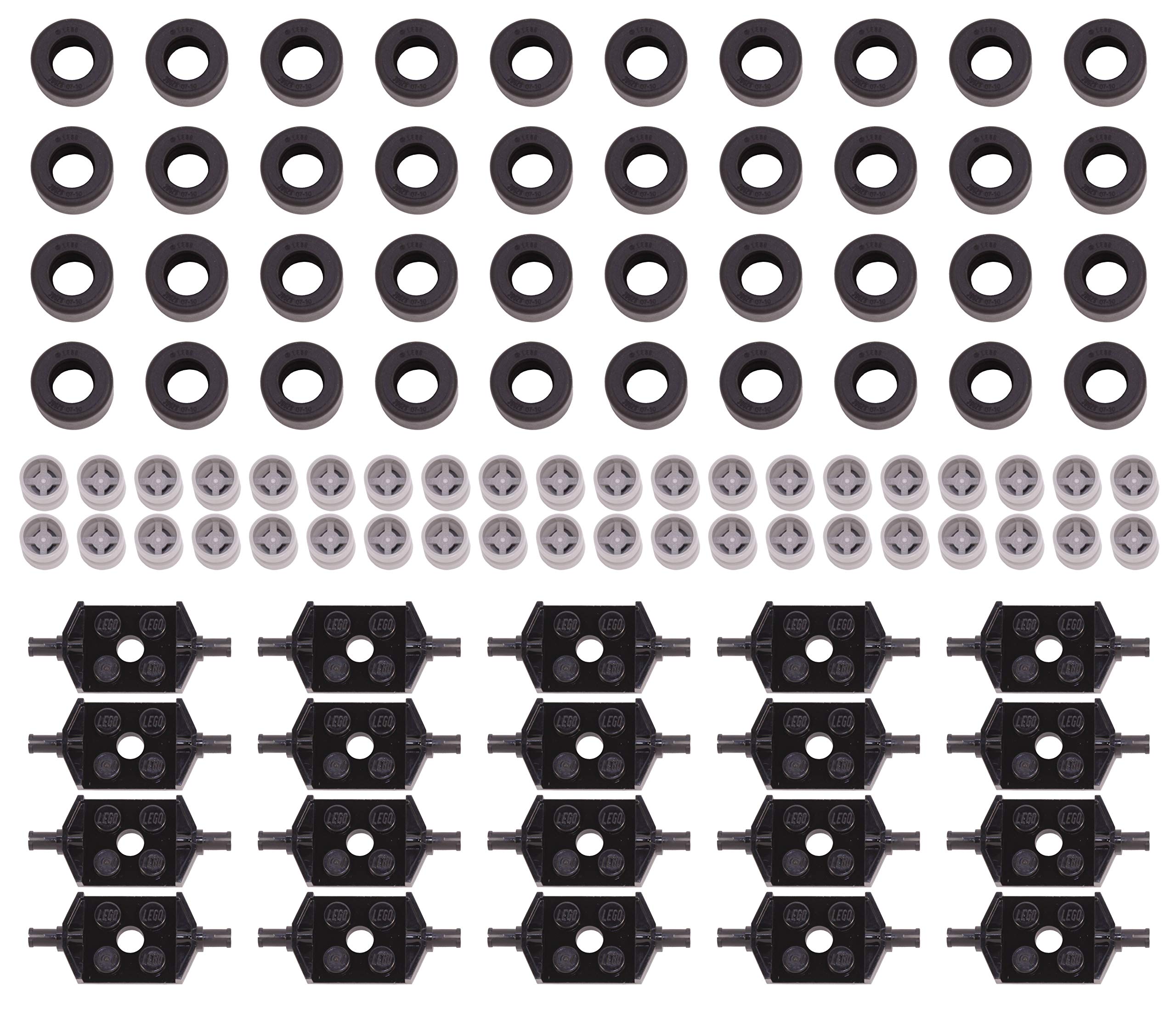 Foto 2 pulgar | Venta Internacional -lego Negra 0.551 X 0.354 In, Rueda Gris Claro, 2 X 2 Ruedas Negras Soporte Pack – 100 Piezas