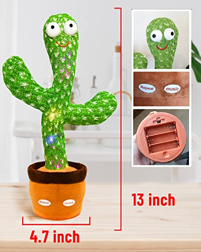 Foto 4 pulgar | Venta Internacional- Hunfur Juguetes De Cactus Bailarín Para Niños Y Bebés, Juguete De Cactus Parlante, Ajuste De Vo