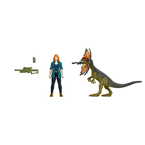 Venta Internacional - Jurassic World Dominion Claire Y Dilofosaurus - Paquete De 2 Figuras De Acción Y Accesorios