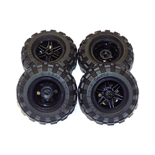 Foto 2 pulgar | Venta Internacional-  Lego Piezas Y Piezas: Packle De Neumáticos Negros Y Ruedas Negras Grandes - 8 Piezas