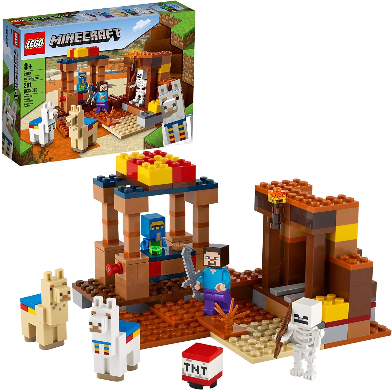 Venta Internacional Lego Minecraft The Trading Post Playset De Figura De Acci n Coleccionable Con Steve And Skeleton