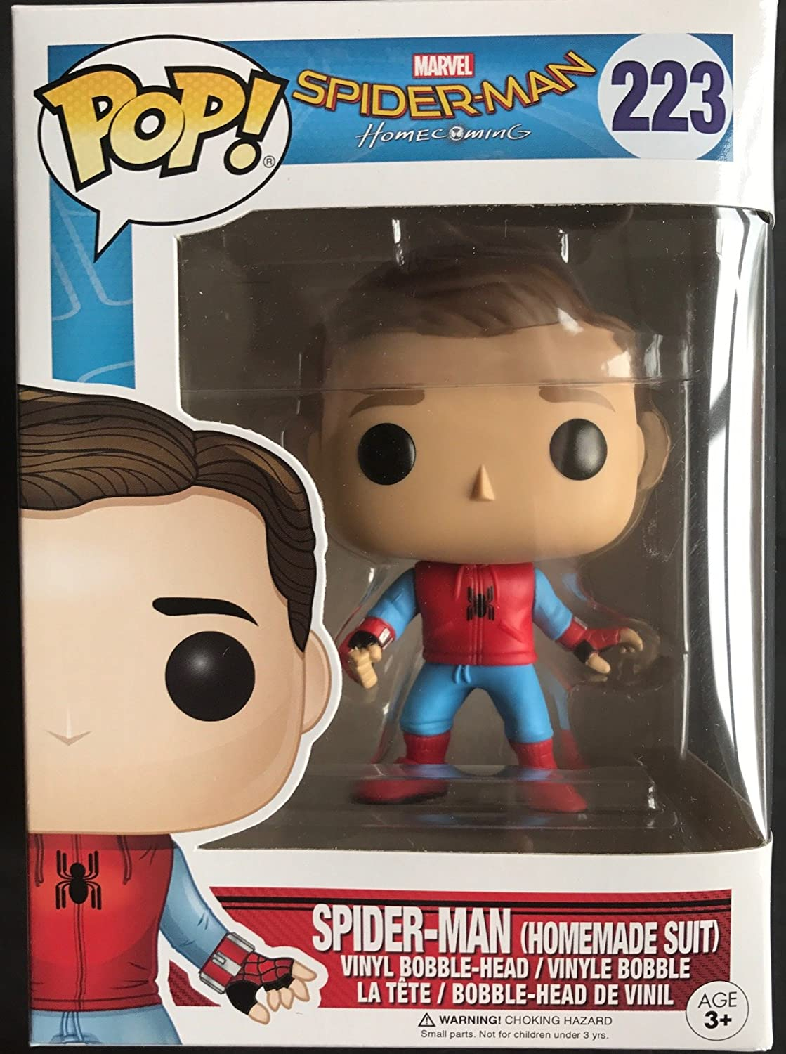 Funko Pop Spider-man Homecoming Traje Casero de Spider-man Desenmascarado #223