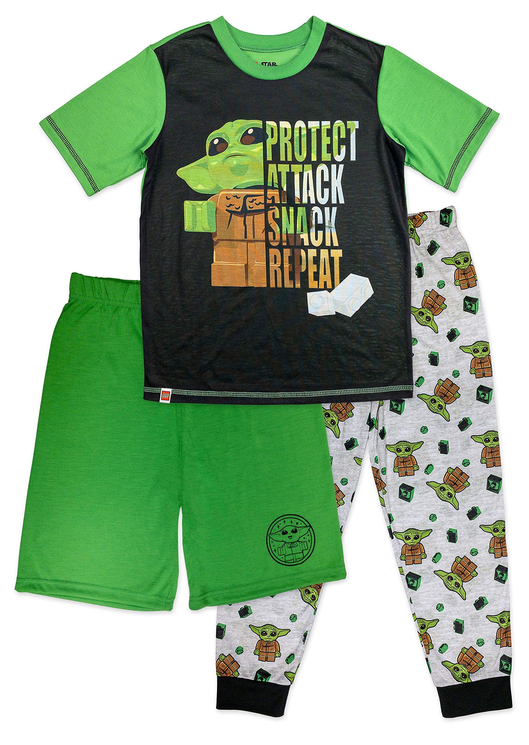 Venta Internacional - Lego Star Wars Baby Yoda Pajama Set, Boys 3 Piezas Grogu Mandalorian Pj Set Con Pantalones Adi $888