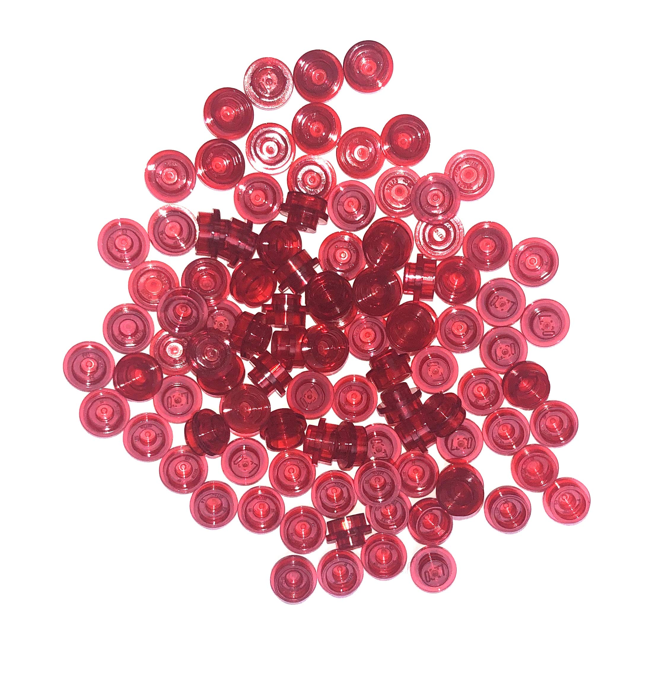 Venta Internacional - Partes Lego: 1 X 1 1x1 Placas Rojas Transparentes, A Granel - X50 Sueltas