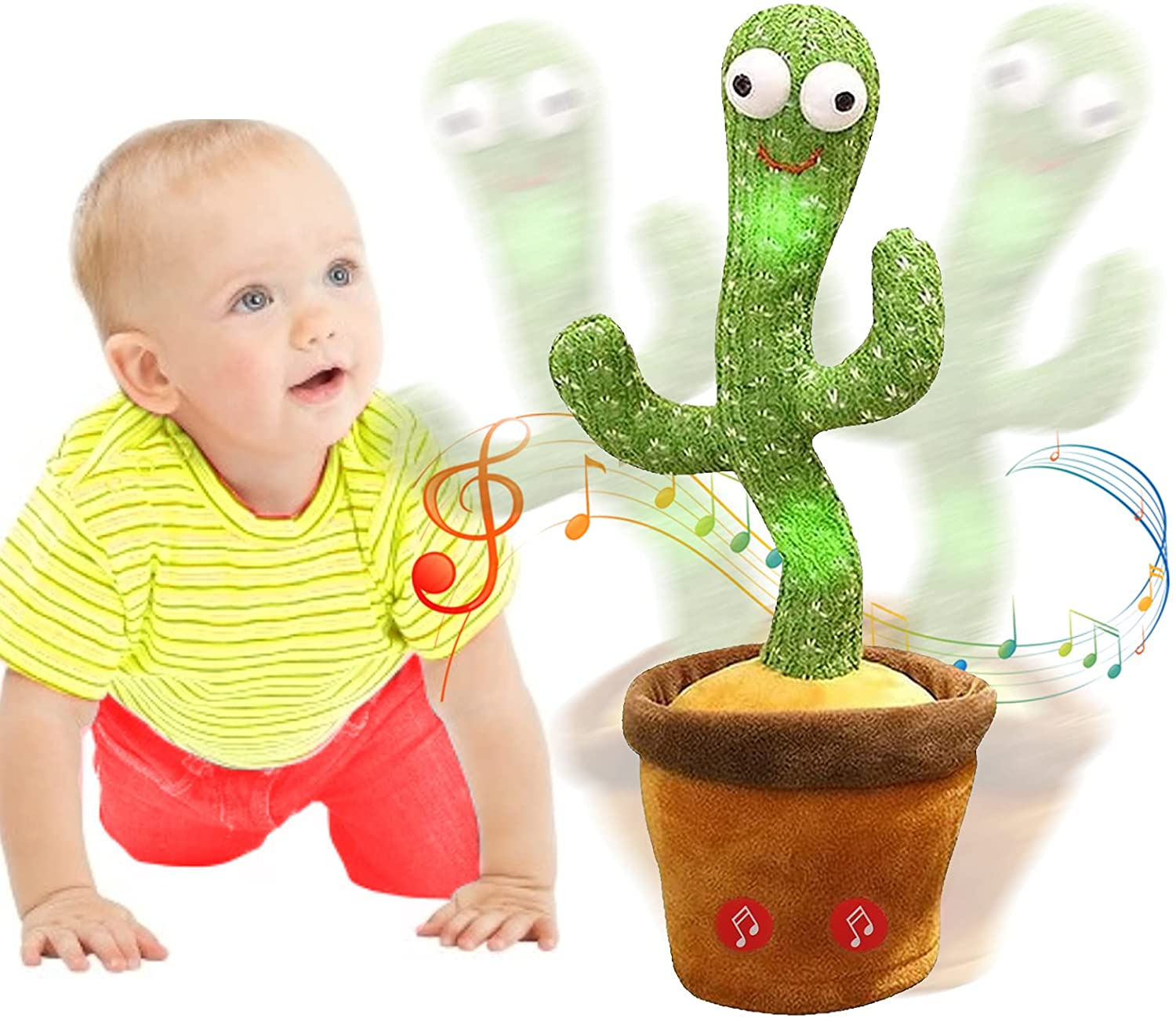 Venta Internacional- Cactus Bailarin, Juguete Con Volumen Ajustable, Repite Lo Que Dices E Incluye 120 Canciones En I