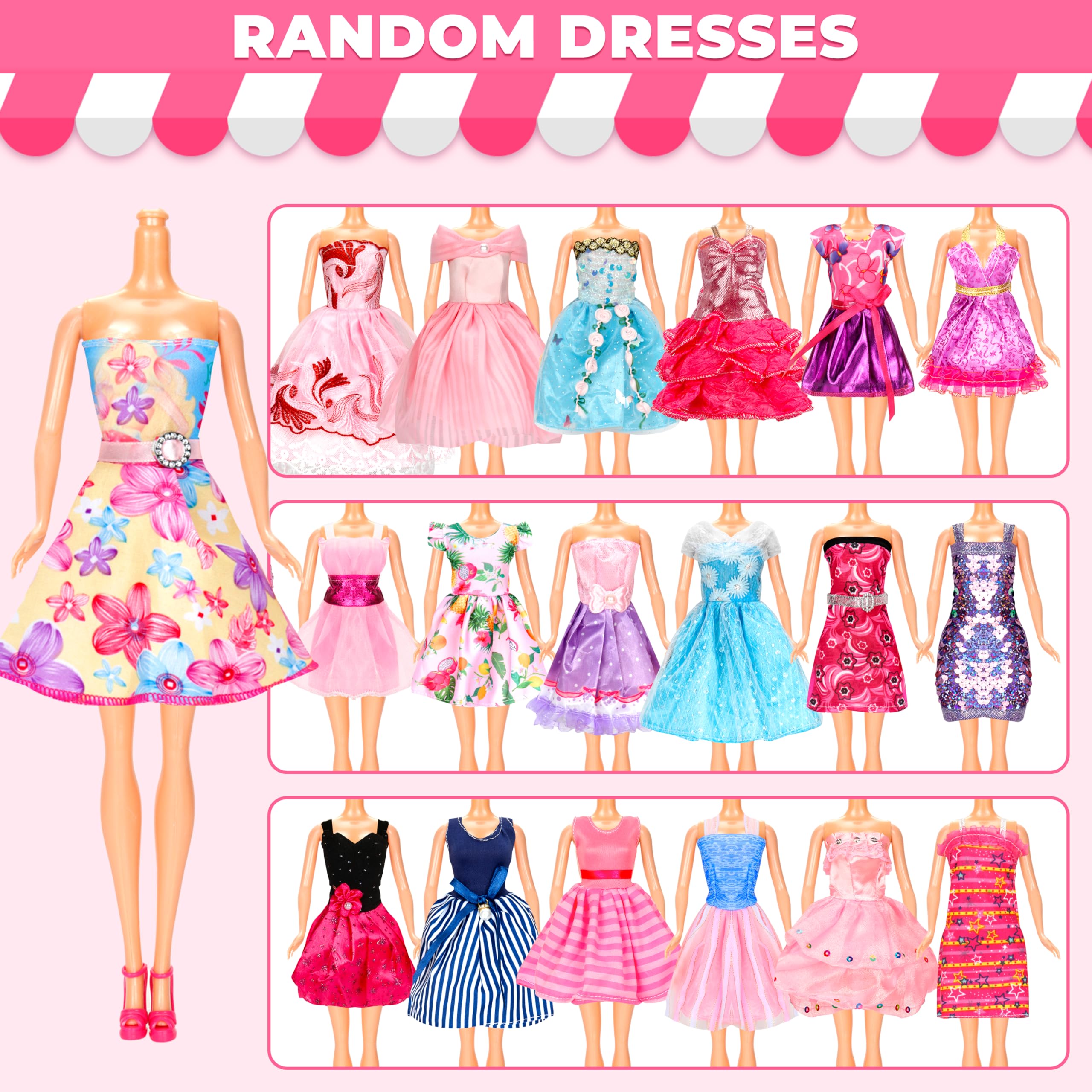 Foto 3 | Venta Internacional - Kit De Ropa Y Accesorios Para Muñecas Bymore, 46 Unidades, Para Muñecas De 11 A 12 Años