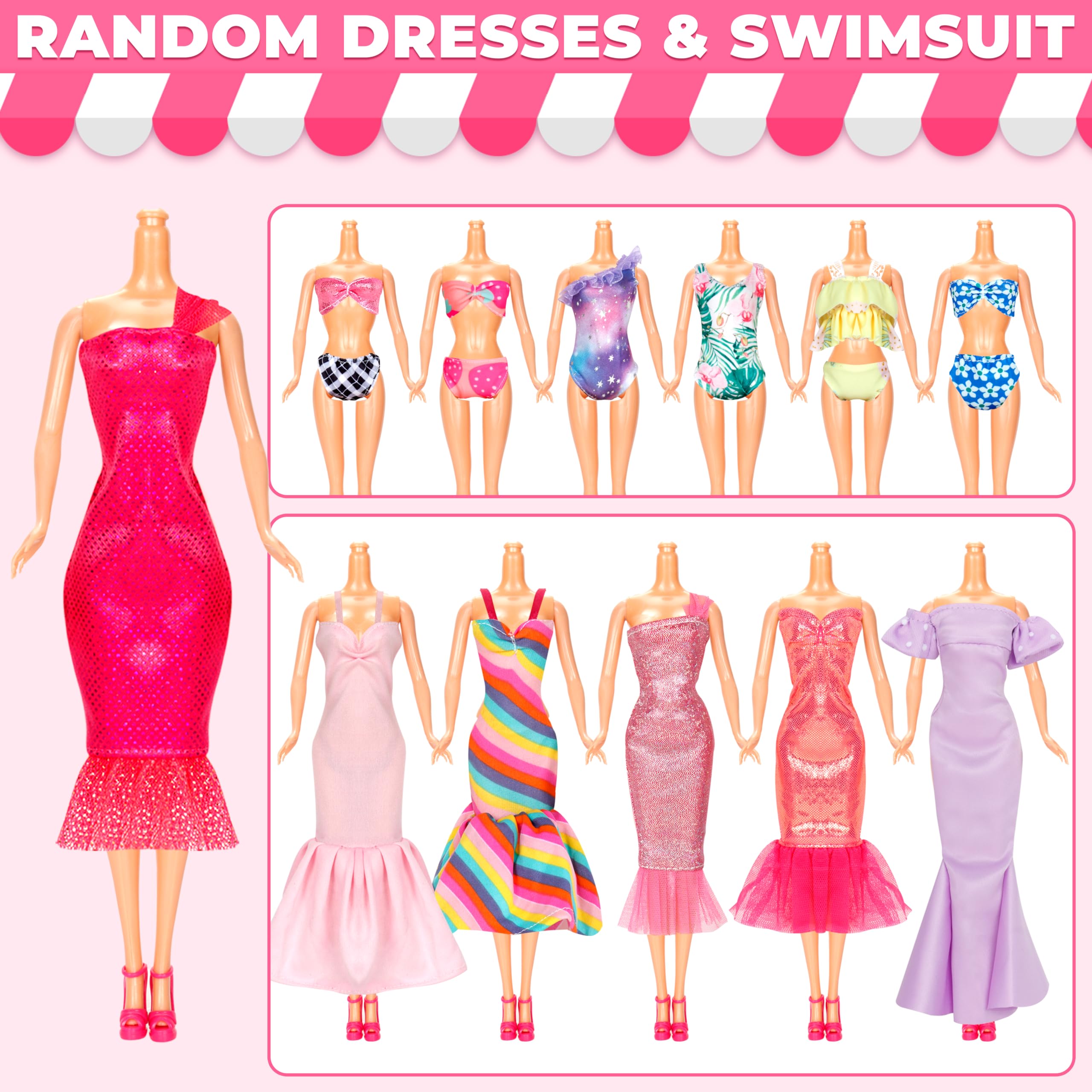 Foto 4 | Venta Internacional - Kit De Ropa Y Accesorios Para Muñecas Bymore, 46 Unidades, Para Muñecas De 11 A 12 Años