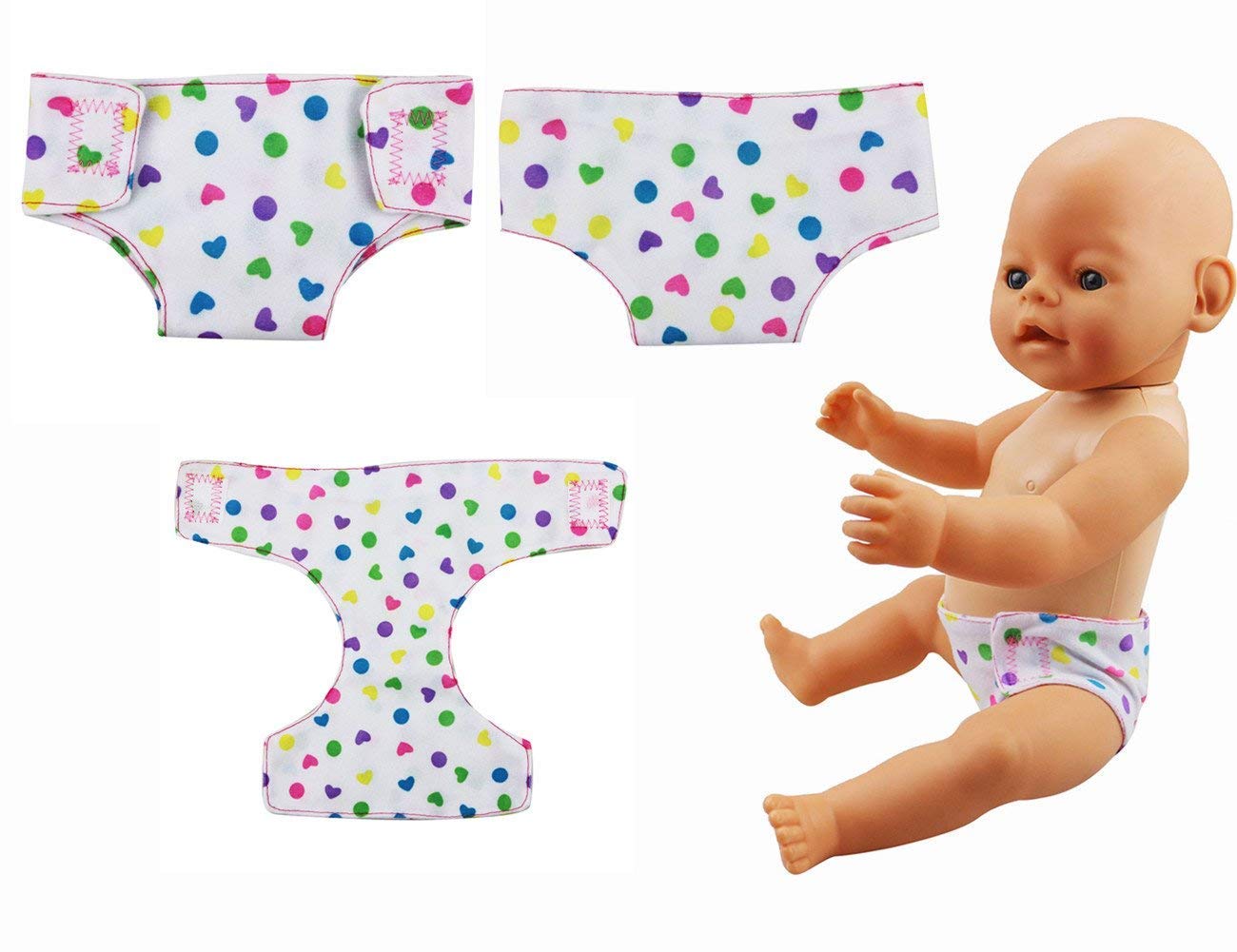 Foto 3 pulgar | Venta Internacional - Juego De Pañales Y Baberos Para Muñecas Dc-beautiful Para Muñecas De 35 A 45 Cm