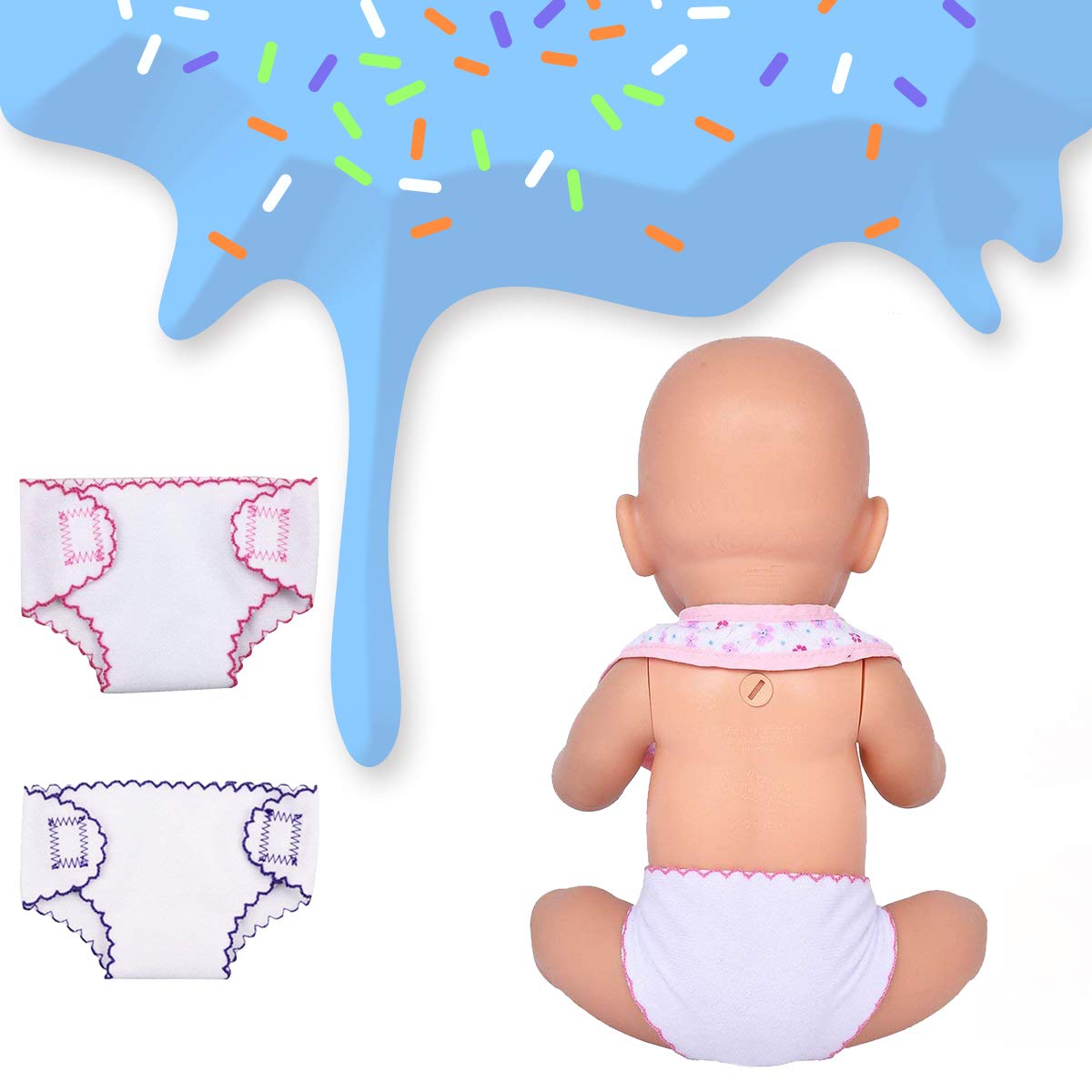 Foto 5 pulgar | Venta Internacional - Juego De Pañales Y Baberos Para Muñecas Dc-beautiful Para Muñecas De 35 A 45 Cm