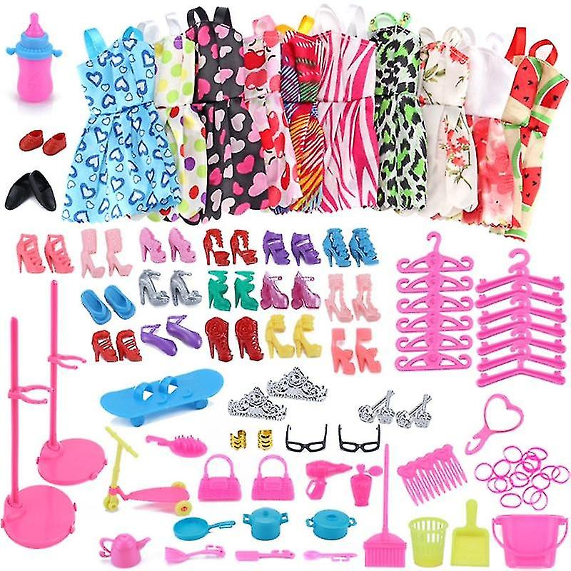 Foto 1 | Venta Internacional - Set De Ropa Para Muñeca Barbie Con 10 Vestidos Y 75 Accesorios