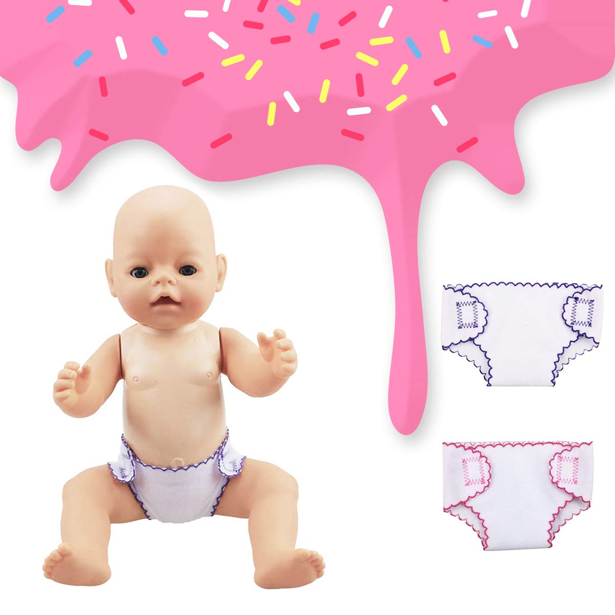 Foto 8 pulgar | Venta Internacional - Pañales Para Muñecas Dc-beautiful Para Muñecas De 35 A 45 Cm, Paquete De 4