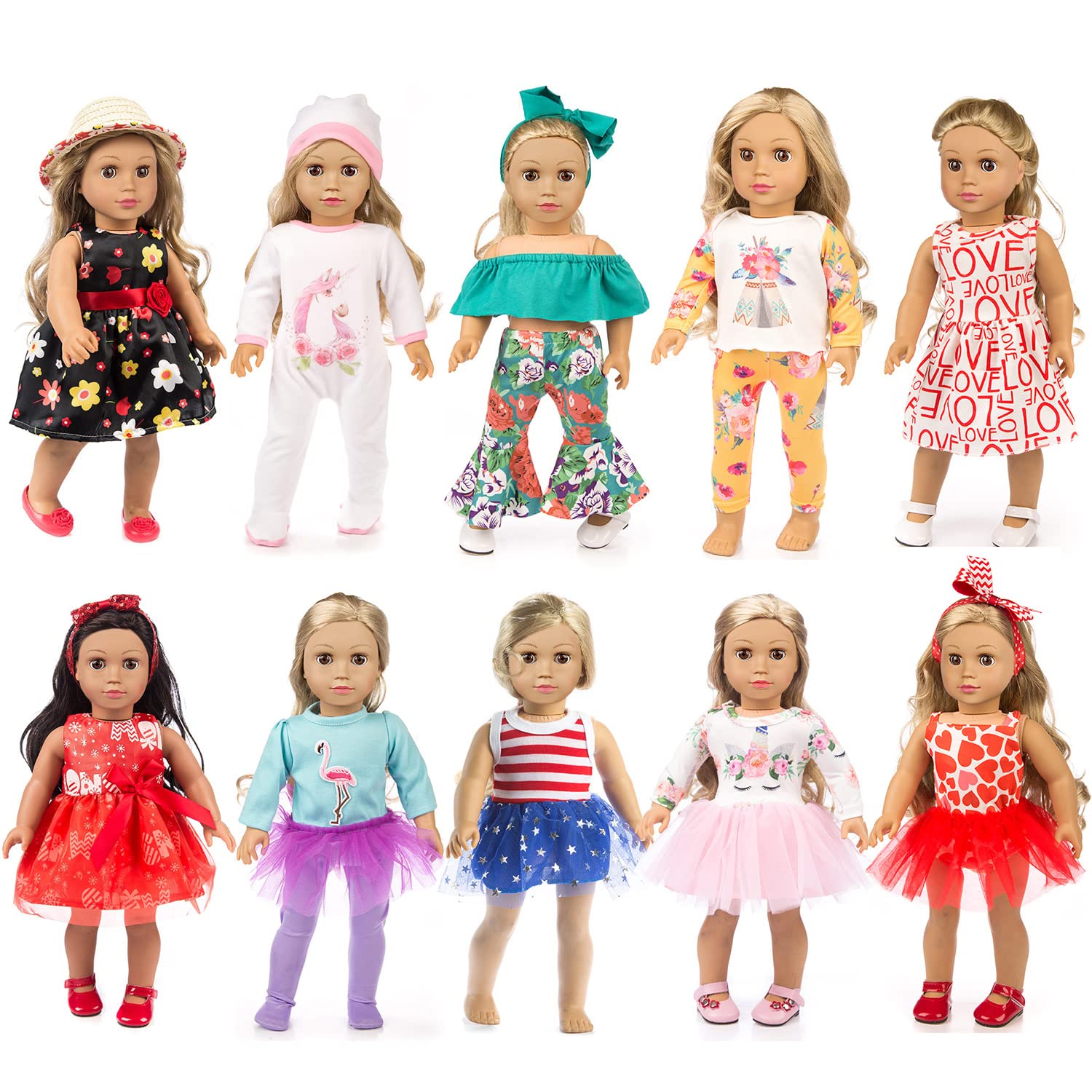 Foto 2 pulgar | Venta Internacional - Set De Ropa Para Muñecas Zqdoll Para Muñeca Americana De 18 Pulgadas Con 19 Piezas