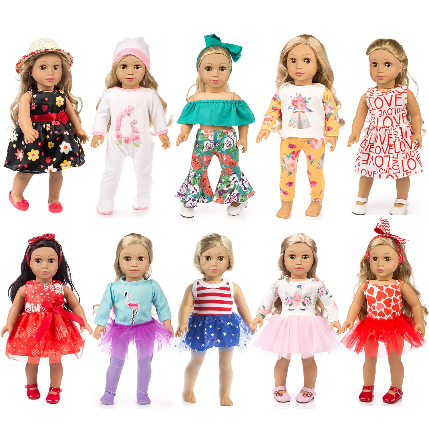 Venta Internacional - Set De Ropa Para Muñecas Zqdoll Para Muñeca Americana De 18 Pulgadas Con 19 Piezas