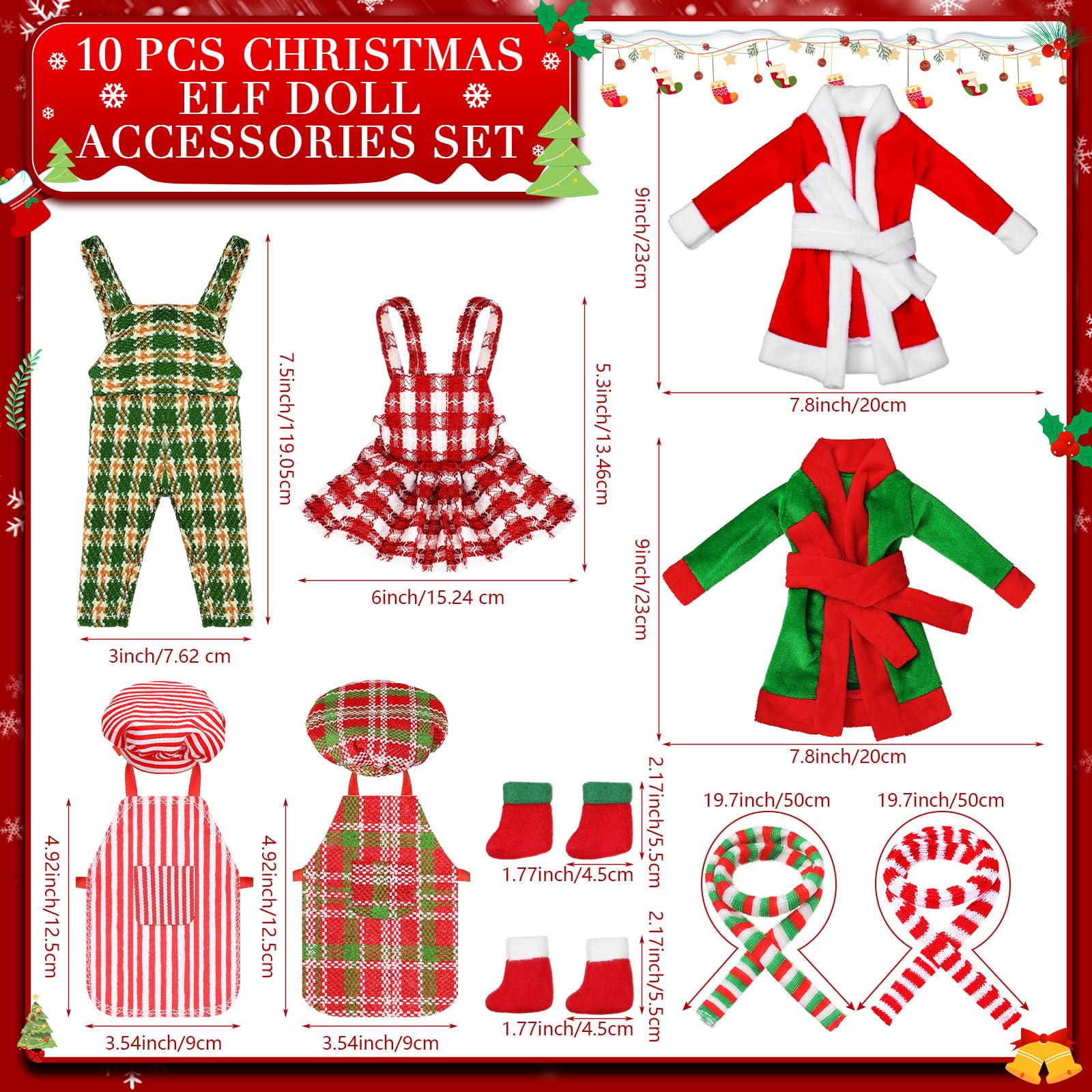 Foto 3 pulgar | Venta Internacional - Set de Accesorios para Muñecos Elfos Navideños Jenaai 12 Piezas