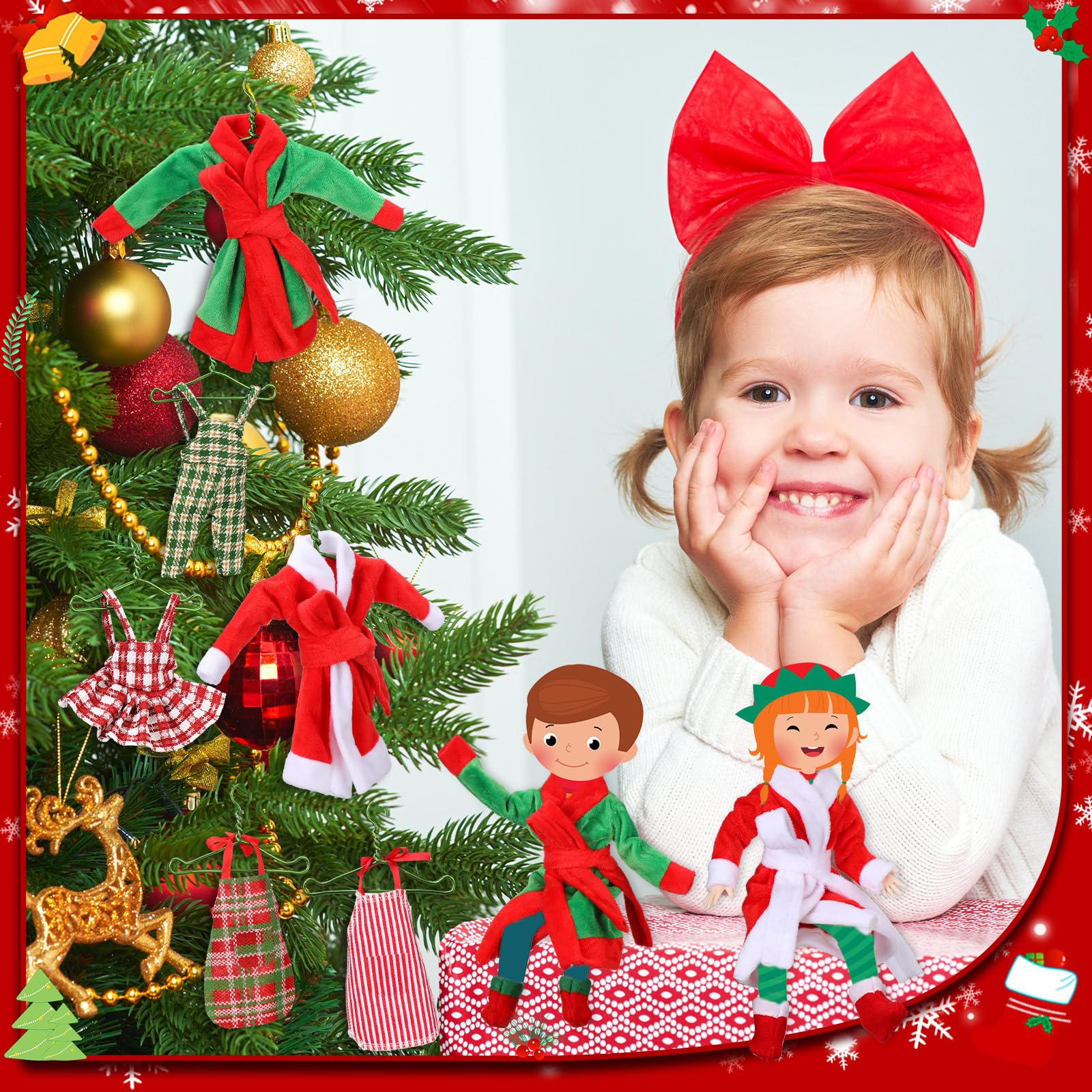 Foto 6 pulgar | Venta Internacional - Set de Accesorios para Muñecos Elfos Navideños Jenaai 12 Piezas