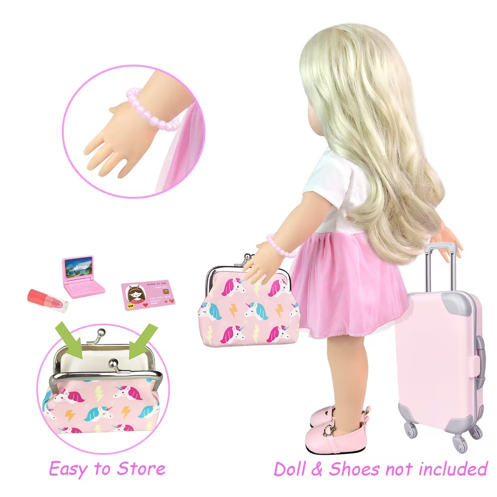 Foto 4 pulgar | Venta Internacional - Set de Accesorios para Muñecas Bnuzeiyi de 18'' 17 Piezas