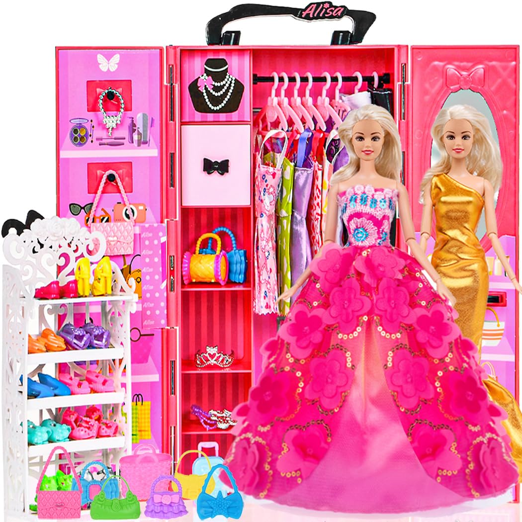 Venta Internacional - Set De Armario Para Muñecas Ebuddy Dream Closet Con 105 Piezas