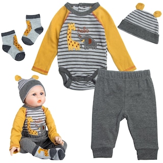 Foto 1 | Set de Ropa Reborn Baby Doll con Diseño de Jirafa a Rayas 4 Unidades