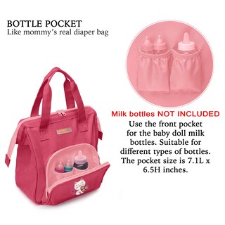 Foto 3 | Bolsa de Pañales para Muñecas Happyvk con Cambiador de Muñecas para Niñas - Venta Internacional