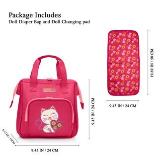 Foto 6 | Bolsa de Pañales para Muñecas Happyvk con Cambiador de Muñecas para Niñas - Venta Internacional