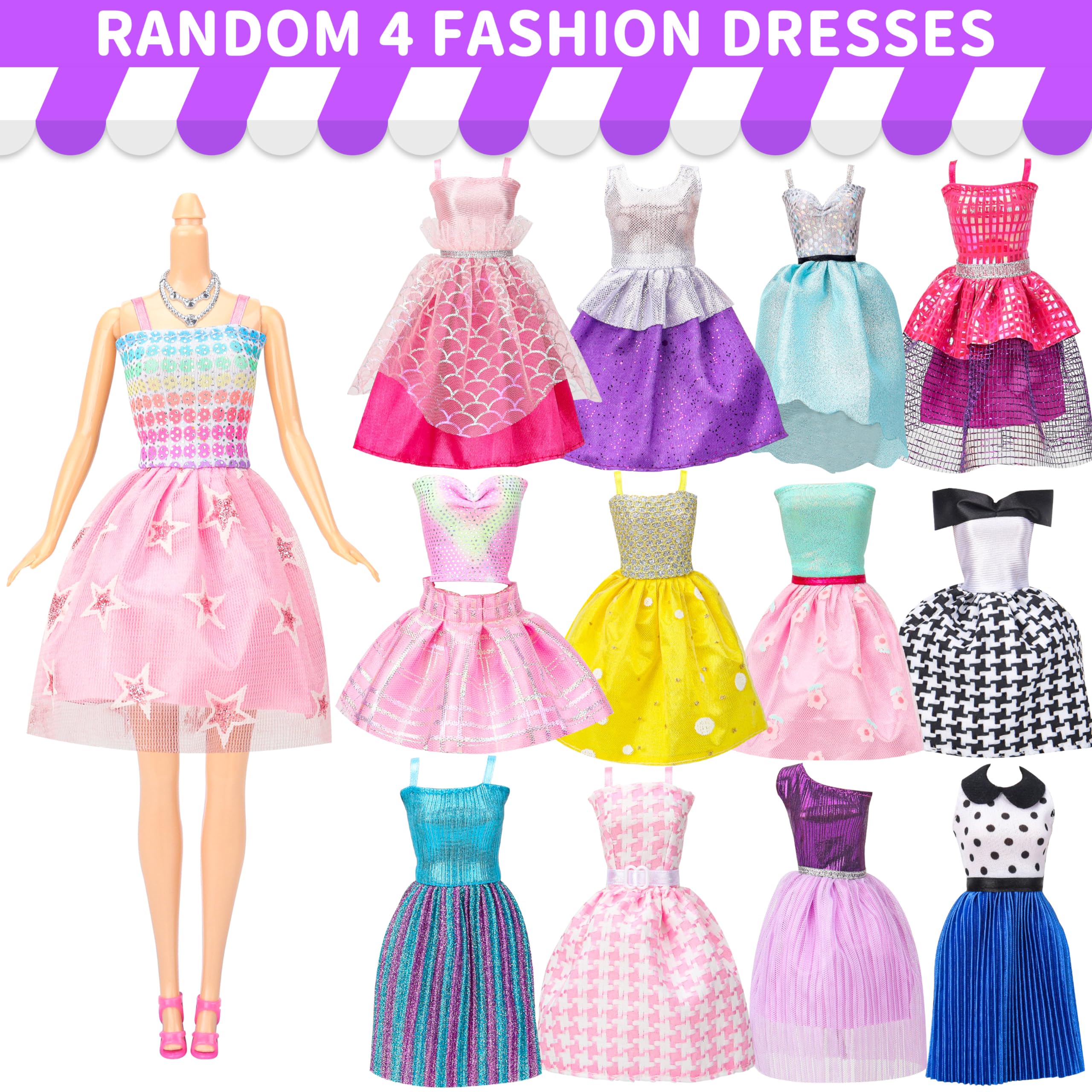 Foto 4 | Ropa Y Accesorios Para Muñecas A La Moda Style Shine, 56 Unidades - Venta Internacional.