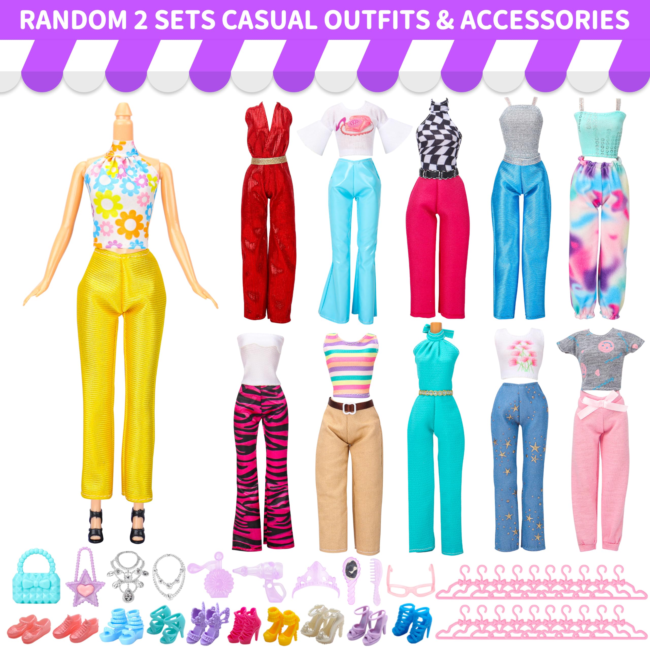 Foto 7 pulgar | Ropa Y Accesorios Para Muñecas A La Moda Style Shine, 56 Unidades - Venta Internacional.