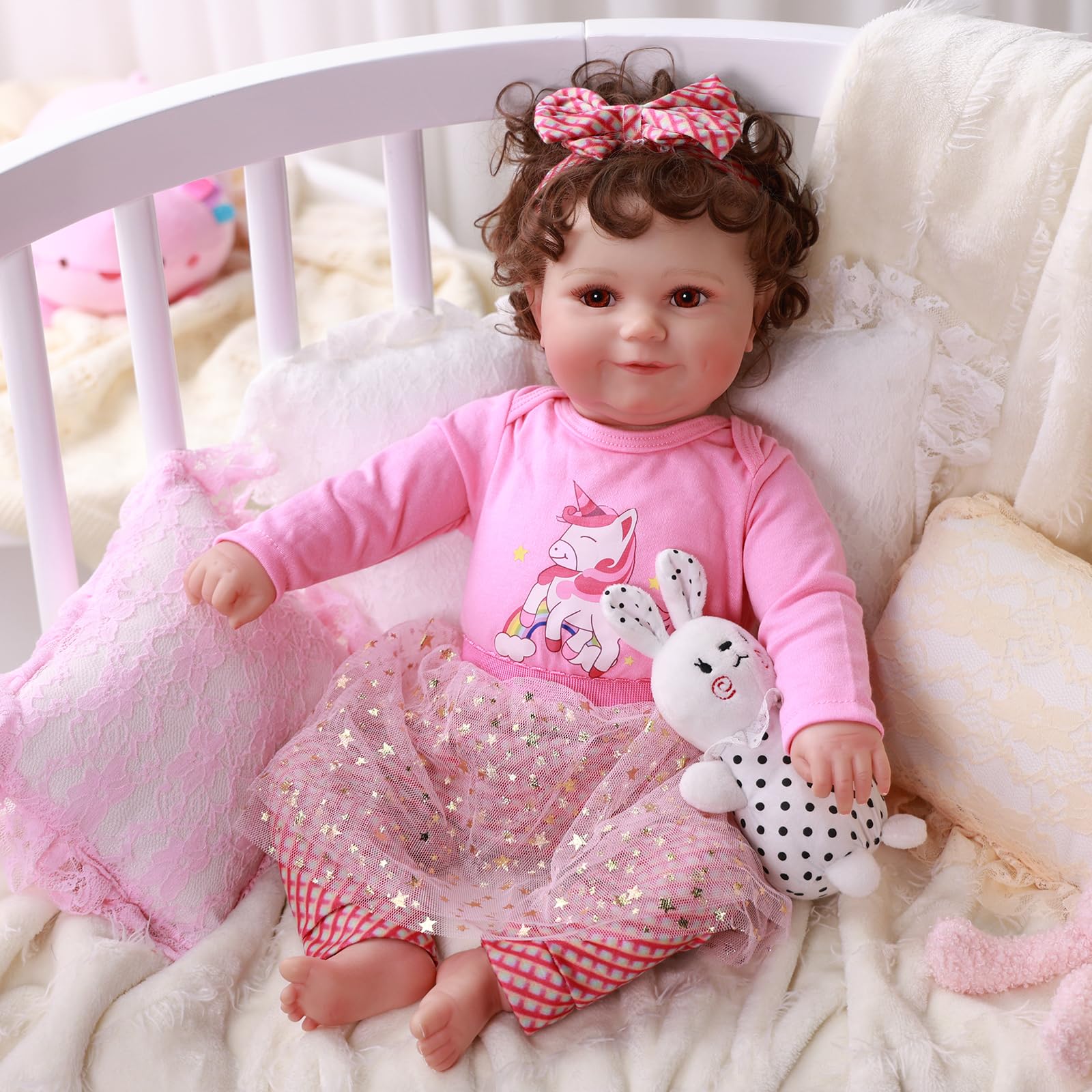 Foto 7 pulgar | Set De Ropa Para Reborn Baby Doll De 43 A 56 Cm Con Diadema Y Falda - Venta Internacional.