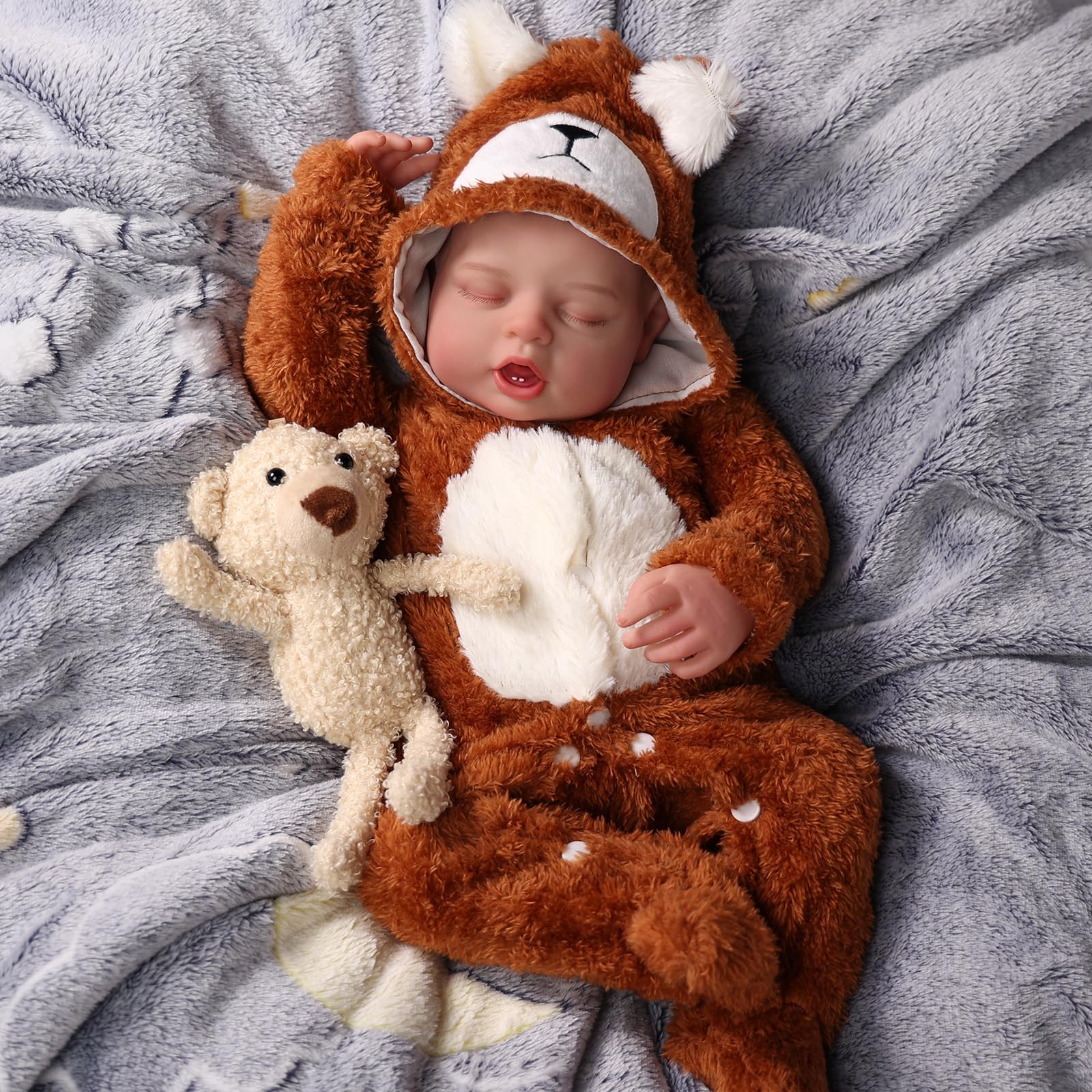 Foto 5 | Set De Ropa Para Muñeca Reborn Baby Doll De 17 A 22 Pulgadas Con Mameluco De Oso - Venta Internacional.